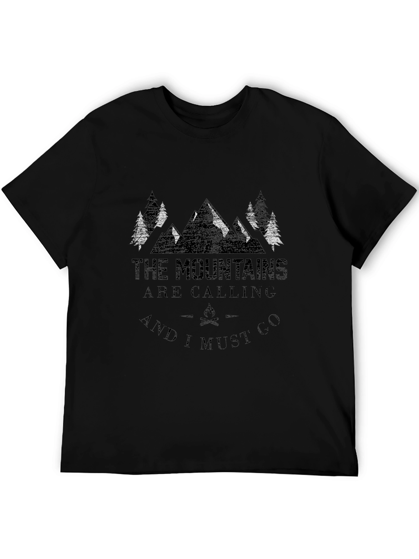 Mountains Are Calling Black T-Shirt