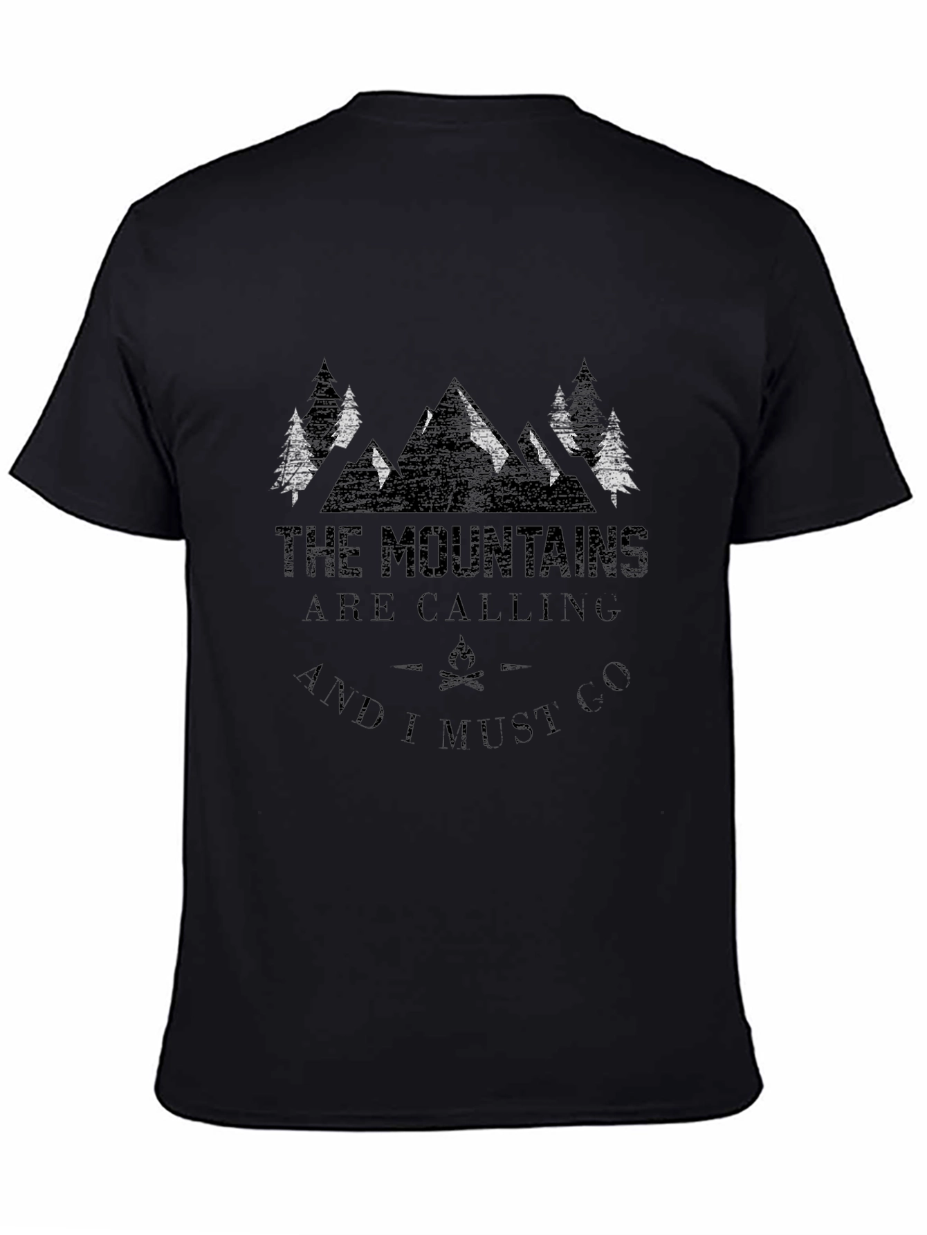 Mountains Are Calling Black T-Shirt