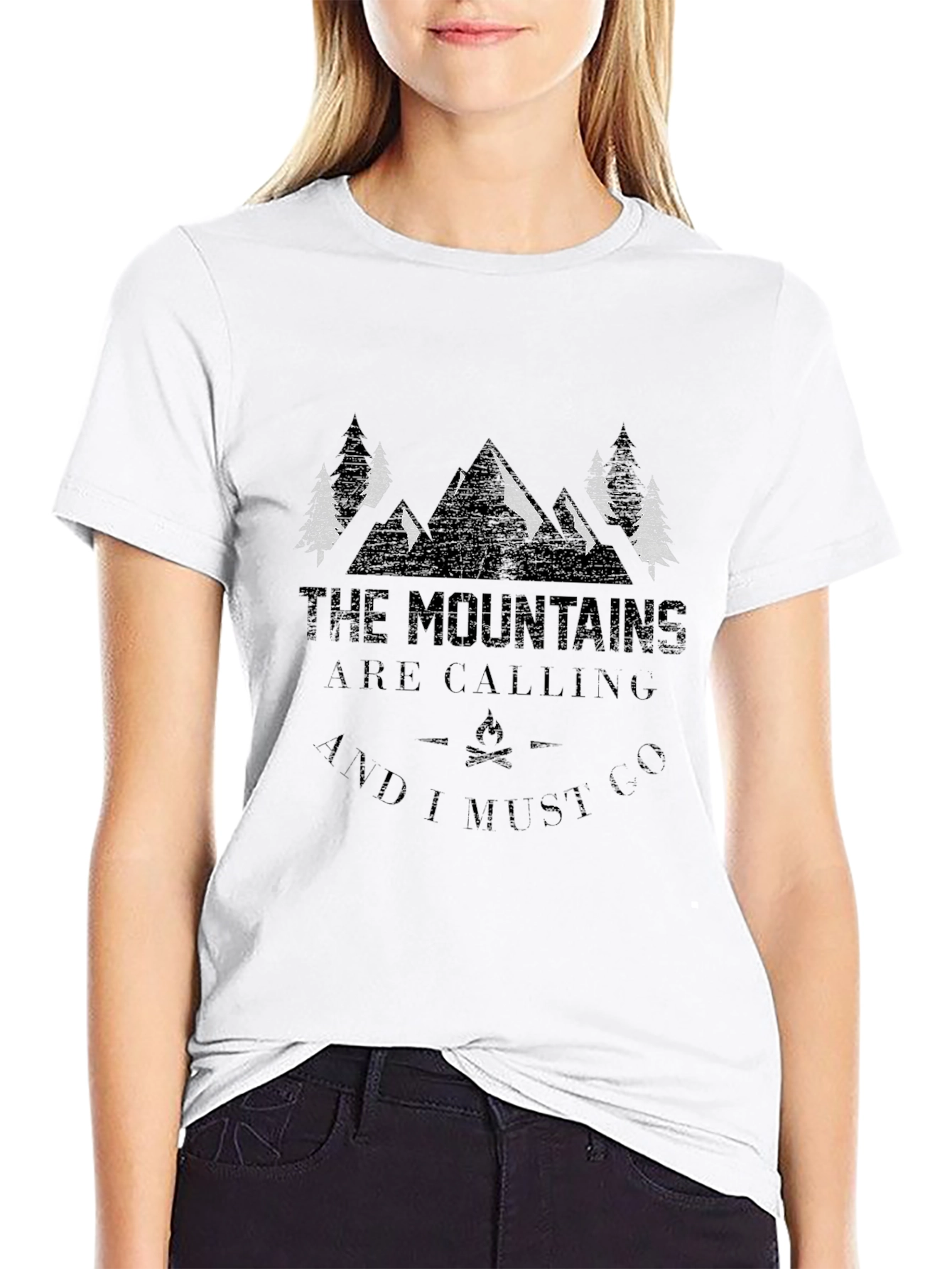 Mountains Are Calling Black T-Shirt