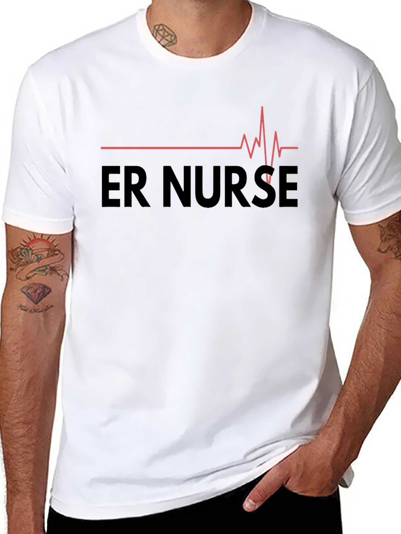 ER Nurse Heartbeat Graphic T-Shirt - Medical Hero Apparel