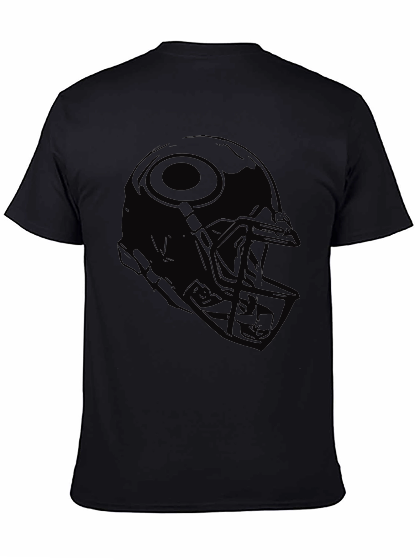 Mens Black Football Helmet Graphic T-Shirt