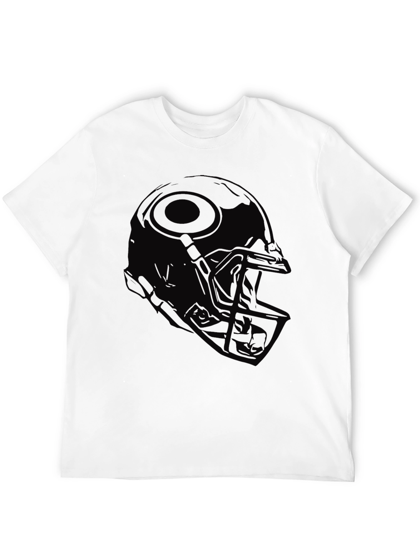Mens Black Football Helmet Graphic T-Shirt