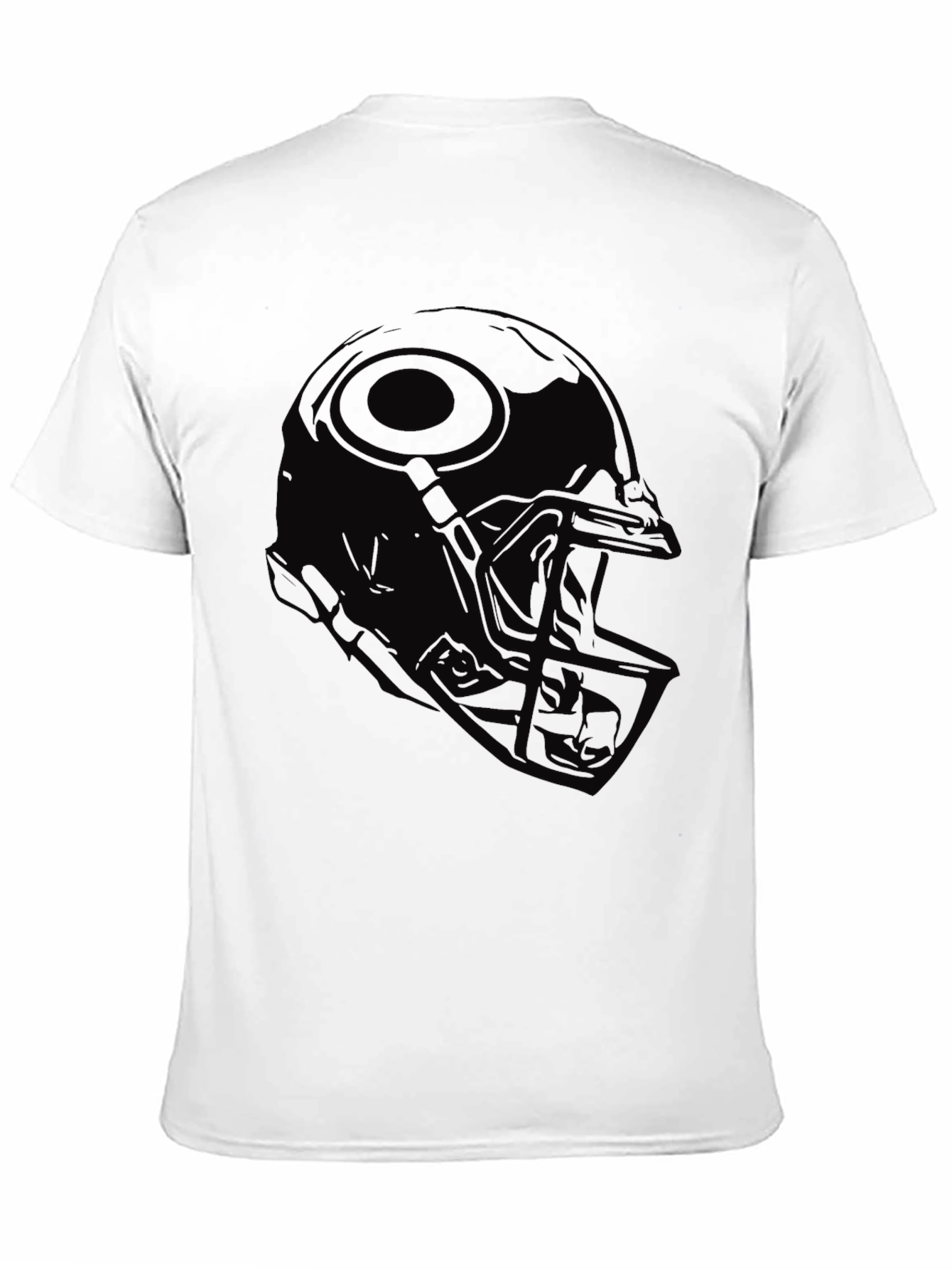 Mens Black Football Helmet Graphic T-Shirt