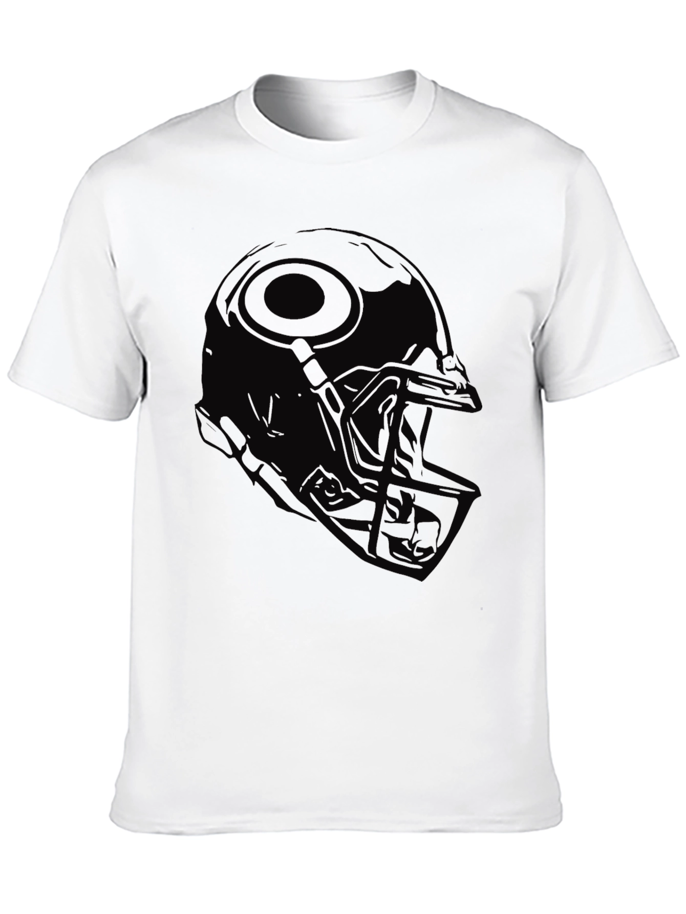 Mens Black Football Helmet Graphic T-Shirt