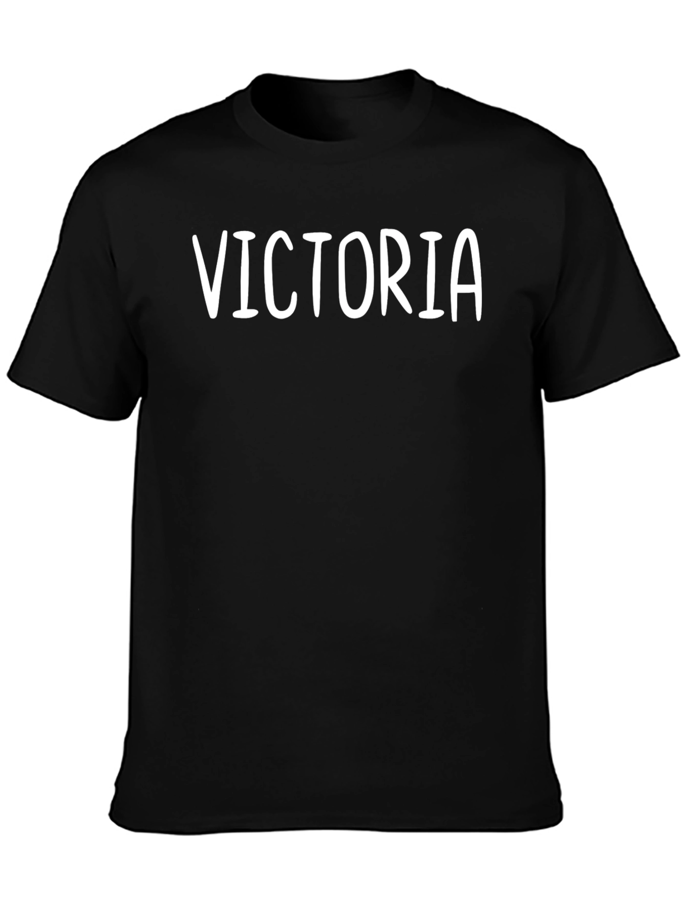 Personalized VICTORIA Printed Black T-Shirt