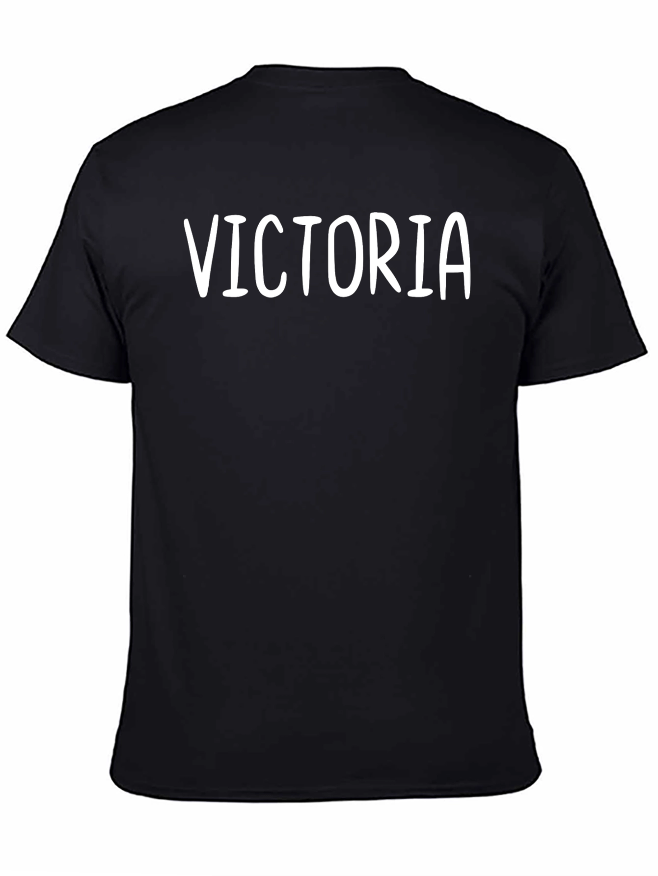 Personalized VICTORIA Printed Black T-Shirt
