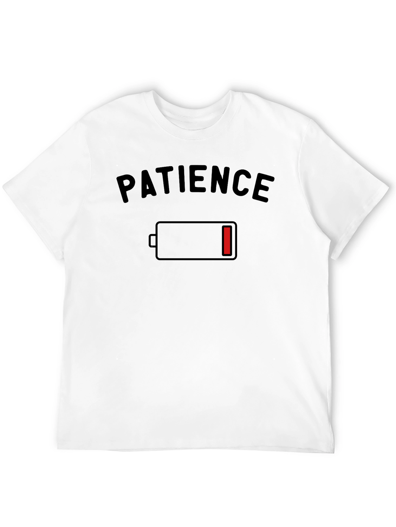 Patience Low Battery Black Graphic T-Shirt