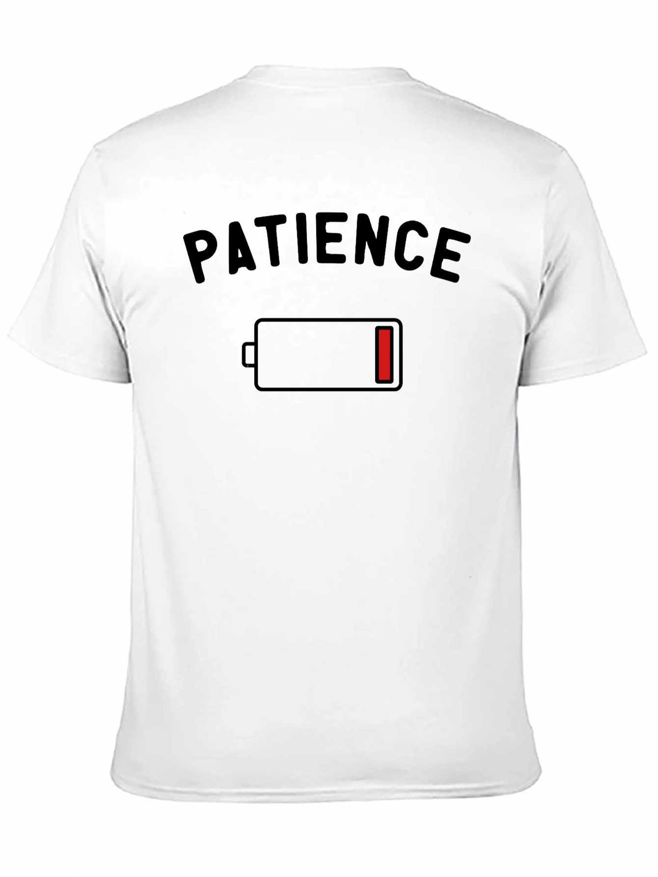 Patience Low Battery Black Graphic T-Shirt