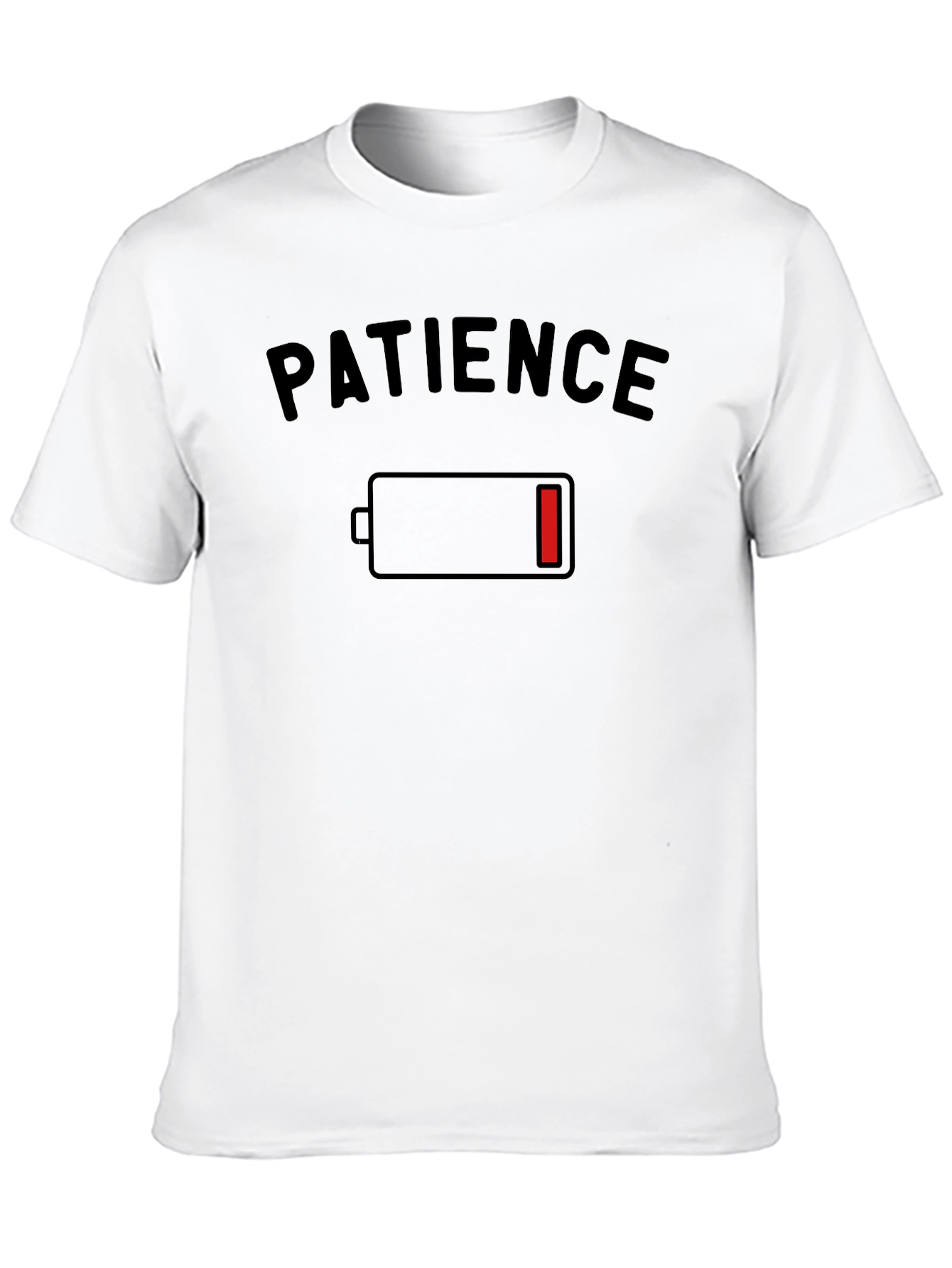 Patience Low Battery Black Graphic T-Shirt