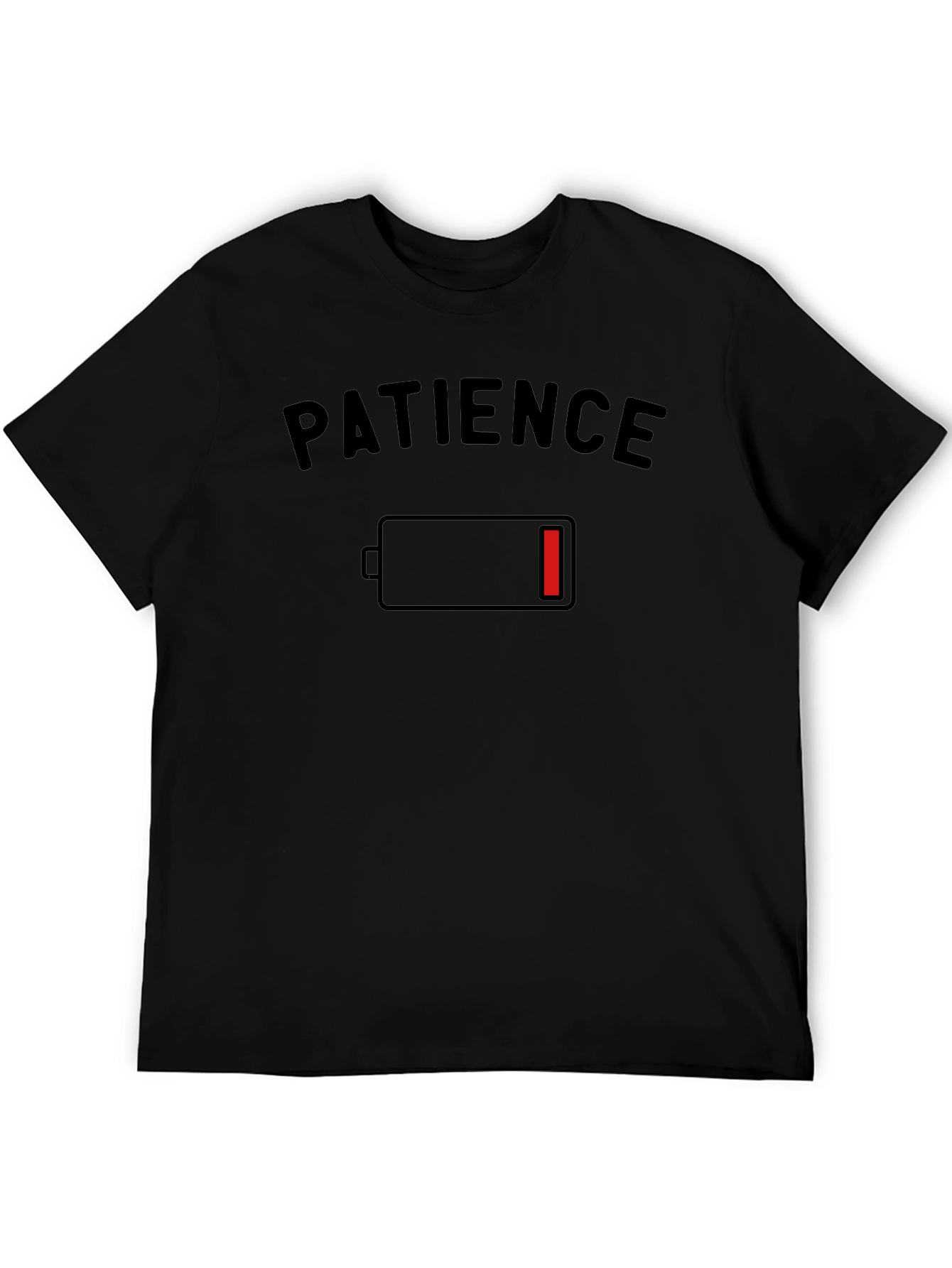 Patience Low Battery Black Graphic T-Shirt