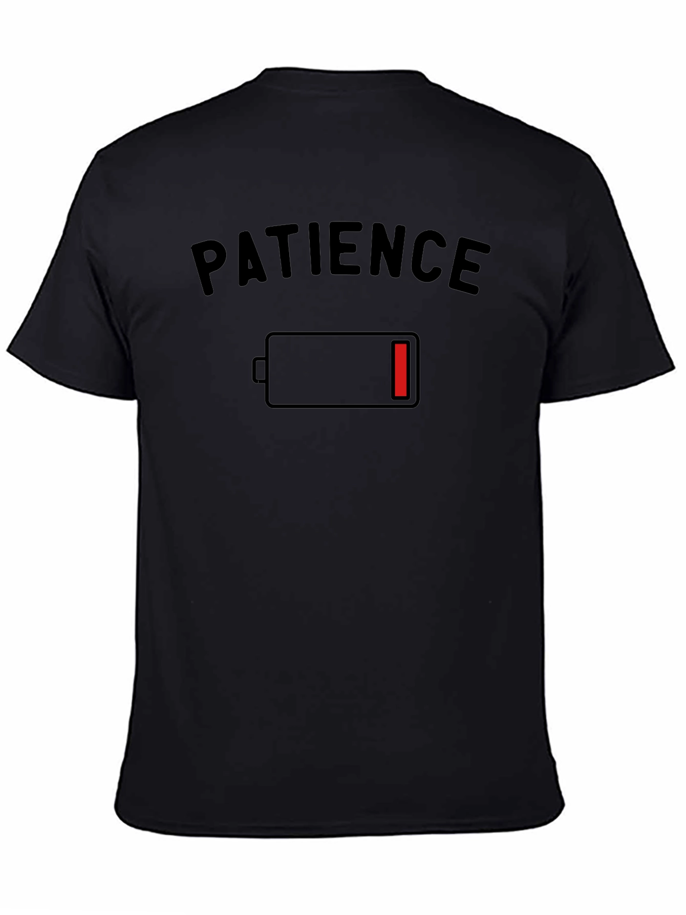 Patience Low Battery Black Graphic T-Shirt