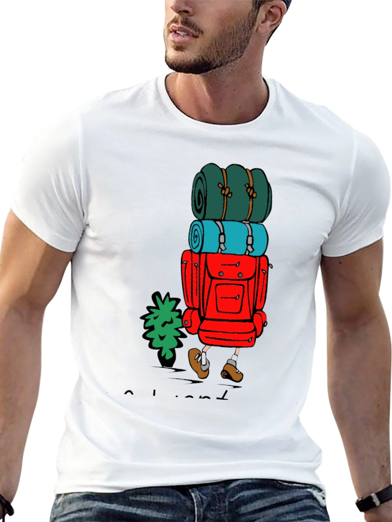 Hiking Adventure T-Shirt - Backpack Character Graphic Tee