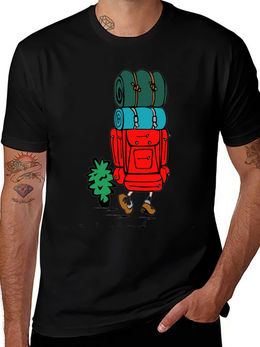 Hiking Adventure T-Shirt - Backpack Character Graphic Tee