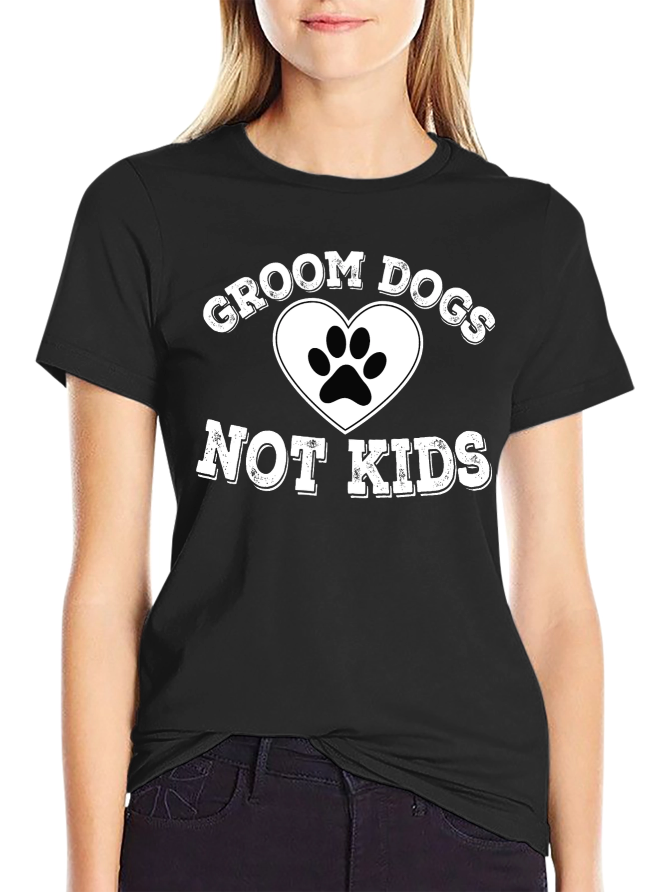 Groom Dogs Not Kids Graphic T-Shirt