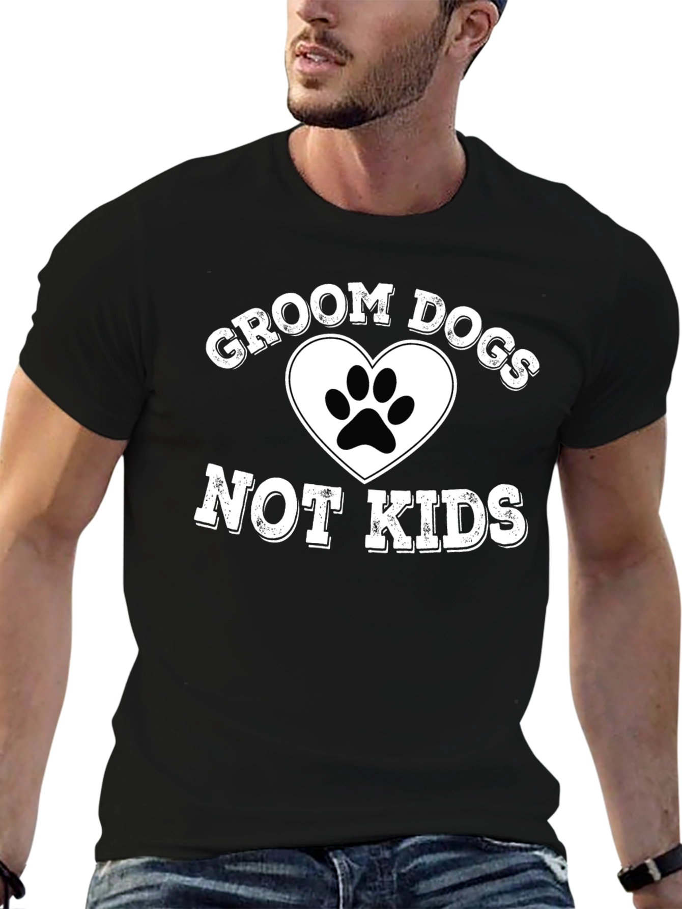 Groom Dogs Not Kids Graphic T-Shirt
