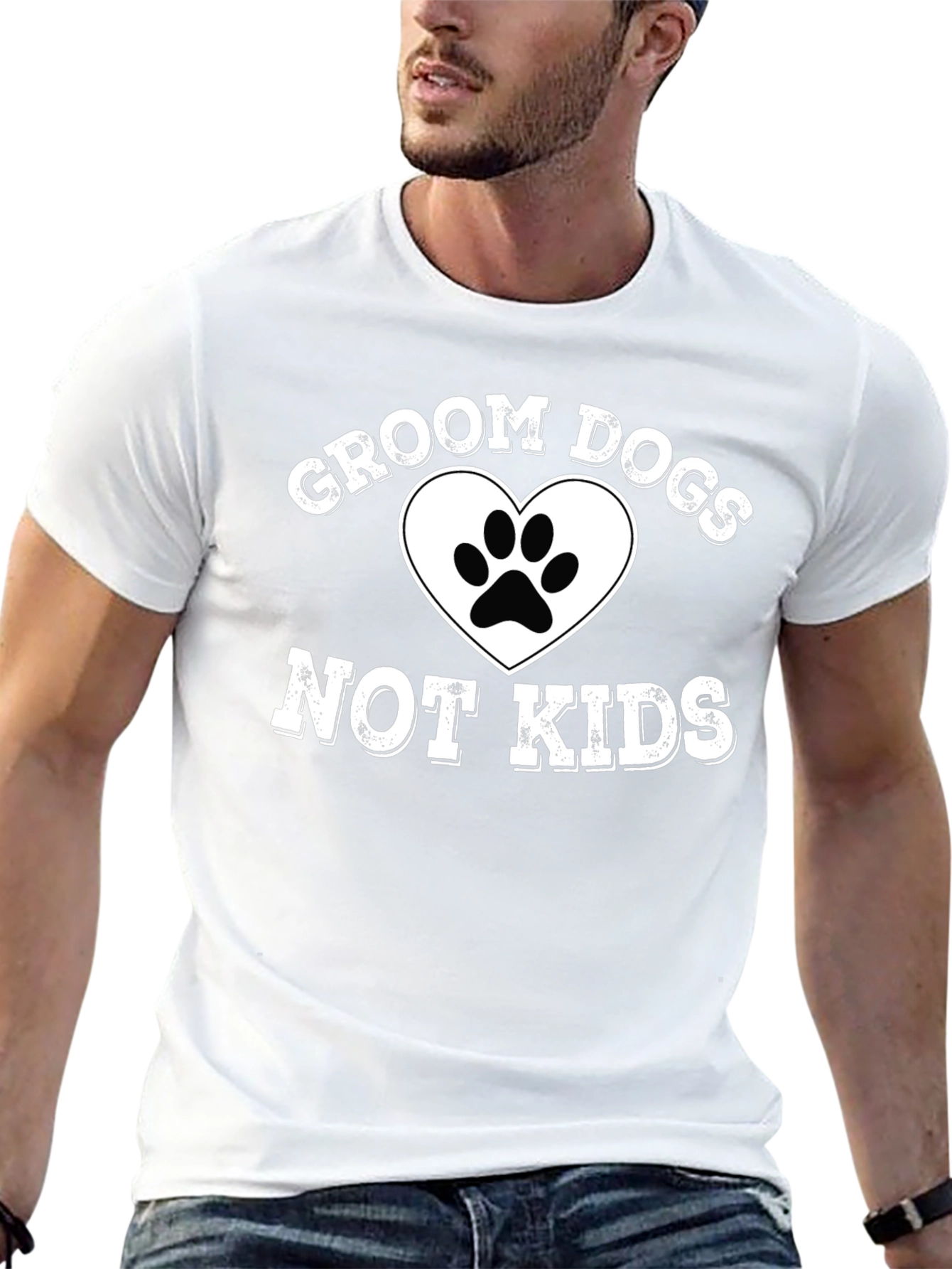 Groom Dogs Not Kids Graphic T-Shirt
