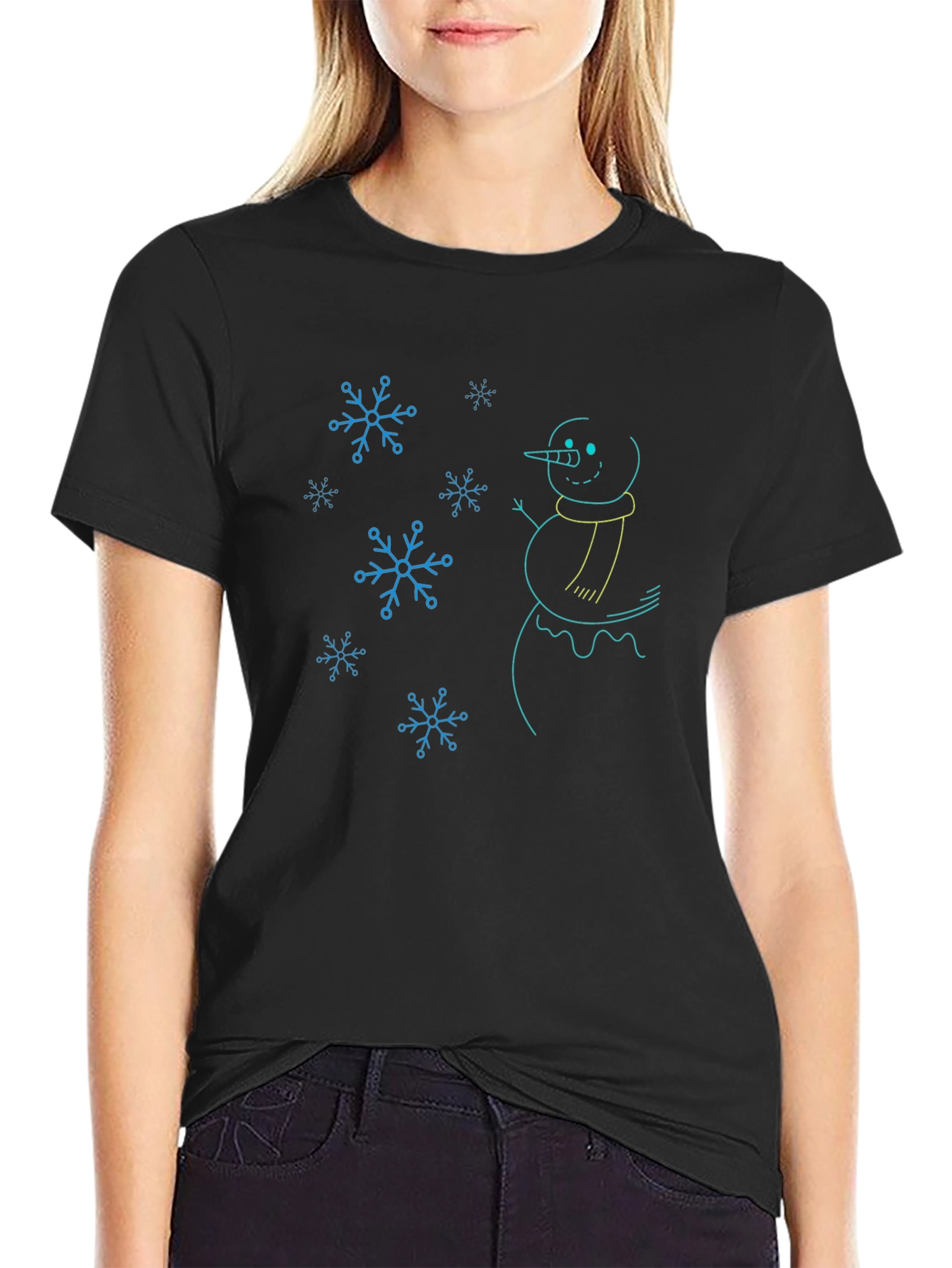 Snowman Graphic Tee - Winter Holiday Design