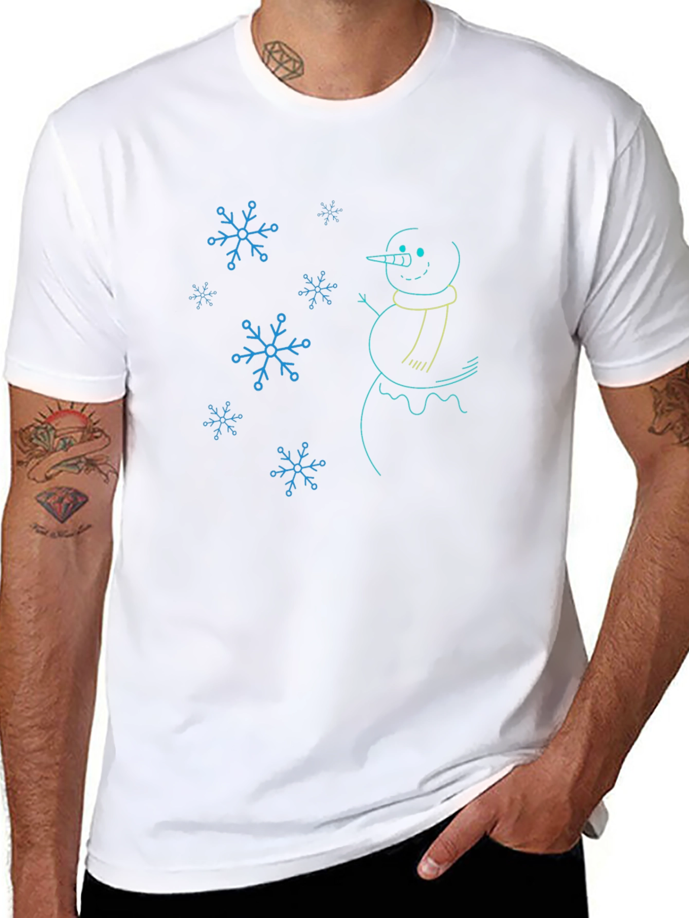 Snowman Graphic Tee - Winter Holiday Design