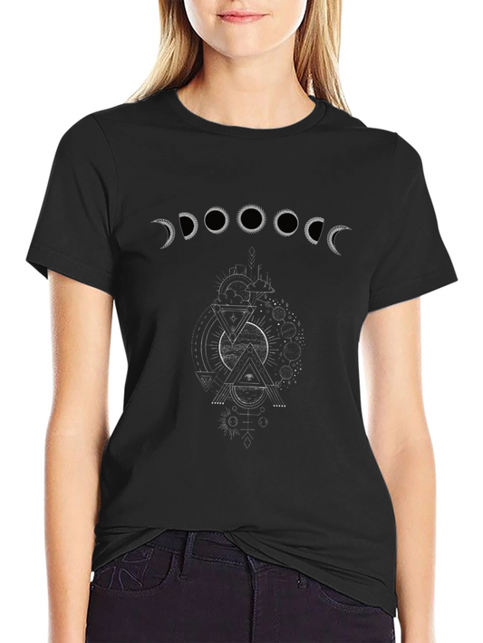 Moon Phases Graphic Tee - Unisex Black T-Shirt