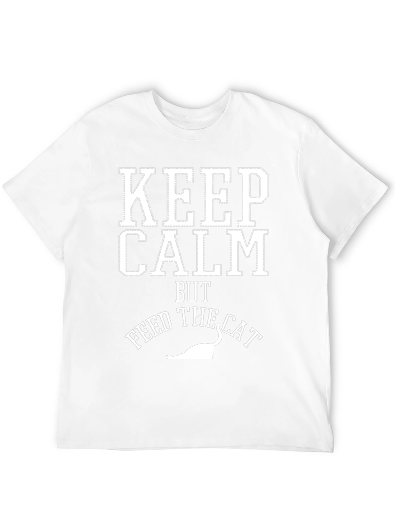 Keep Calm Feed The Cat Black T-Shirt