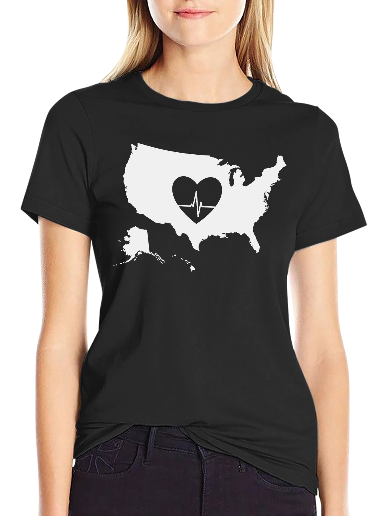 USA Heartbeat Graphic Tee