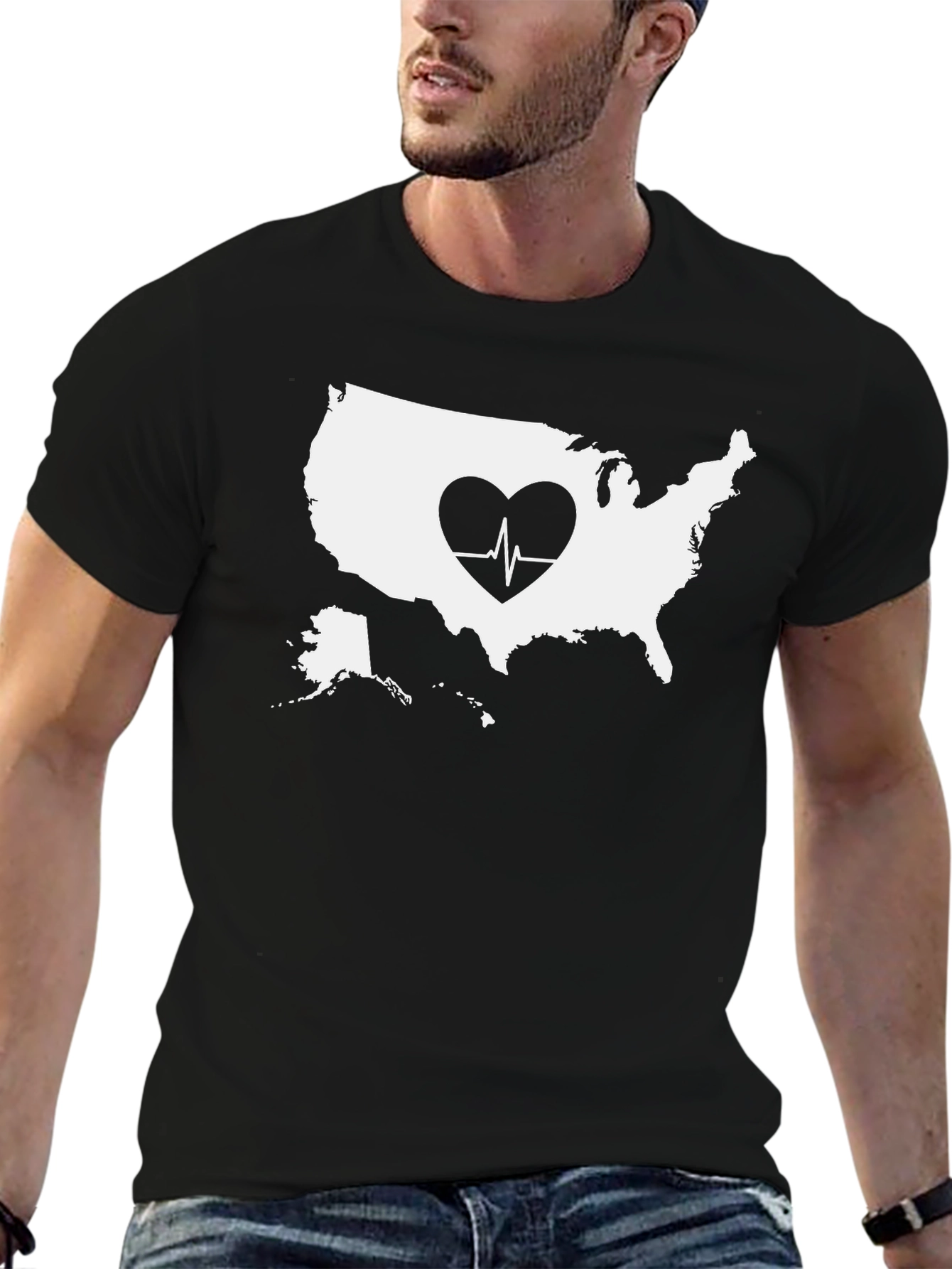 USA Heartbeat Graphic Tee