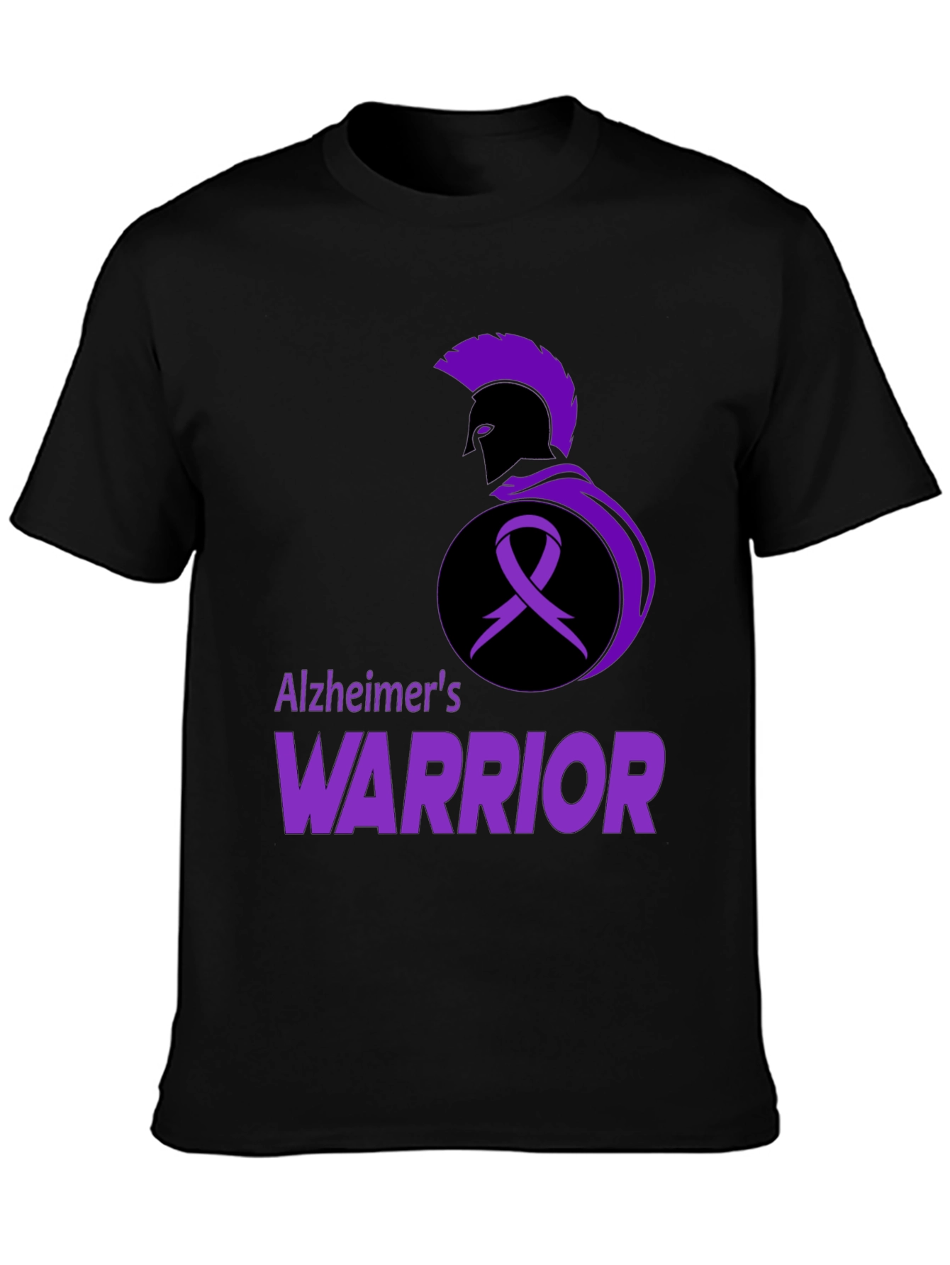 Alzheimers Warrior T-Shirt Awareness Black Tee