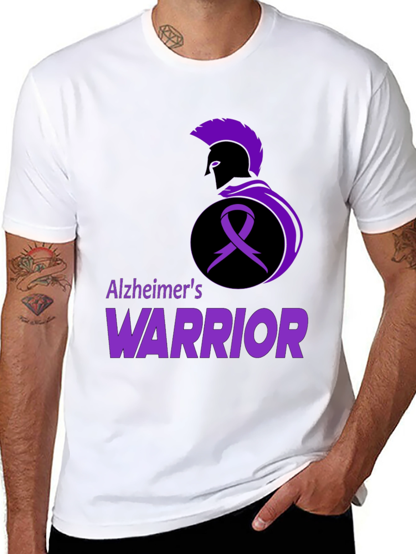 Alzheimers Warrior T-Shirt Awareness Black Tee