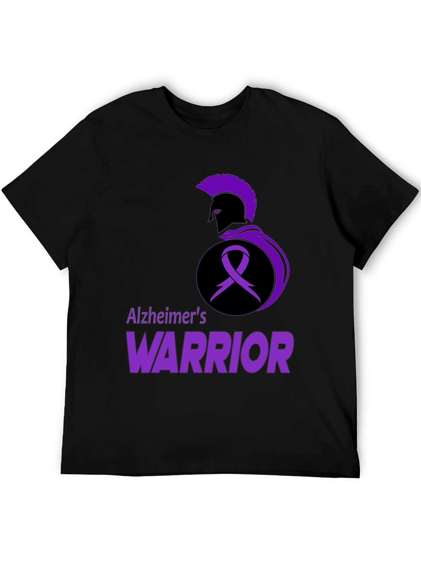 Alzheimers Warrior T-Shirt Awareness Black Tee