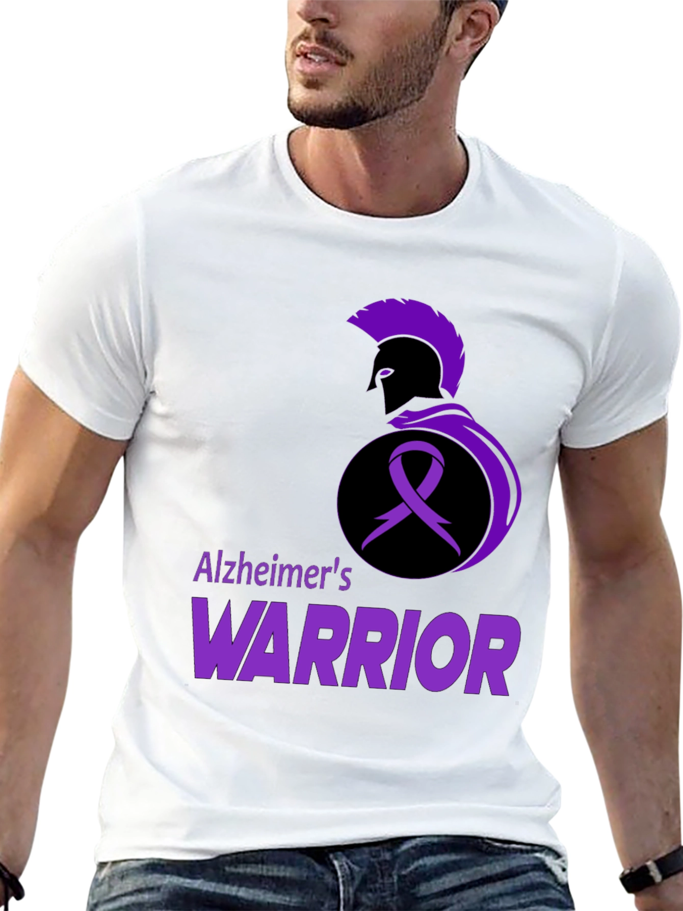 Alzheimers Warrior T-Shirt Awareness Black Tee