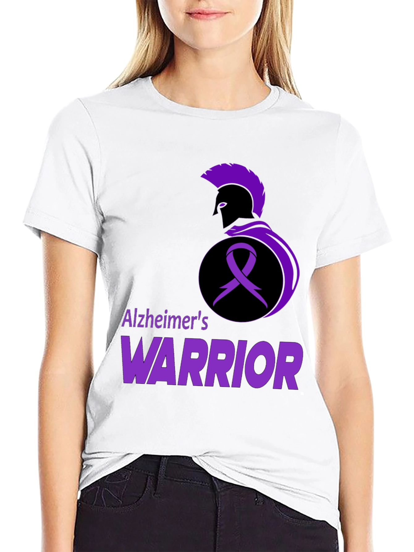 Alzheimers Warrior T-Shirt Awareness Black Tee