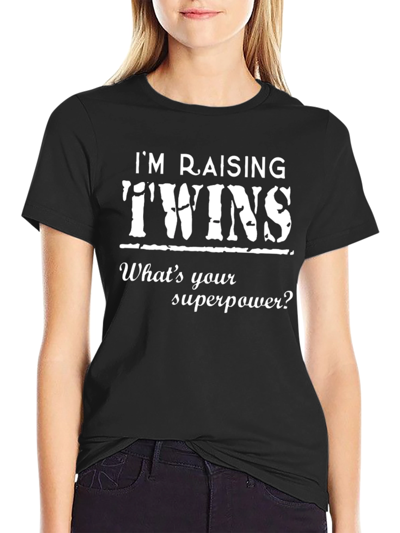 Im Raising Twins T-Shirt Superpower Gift