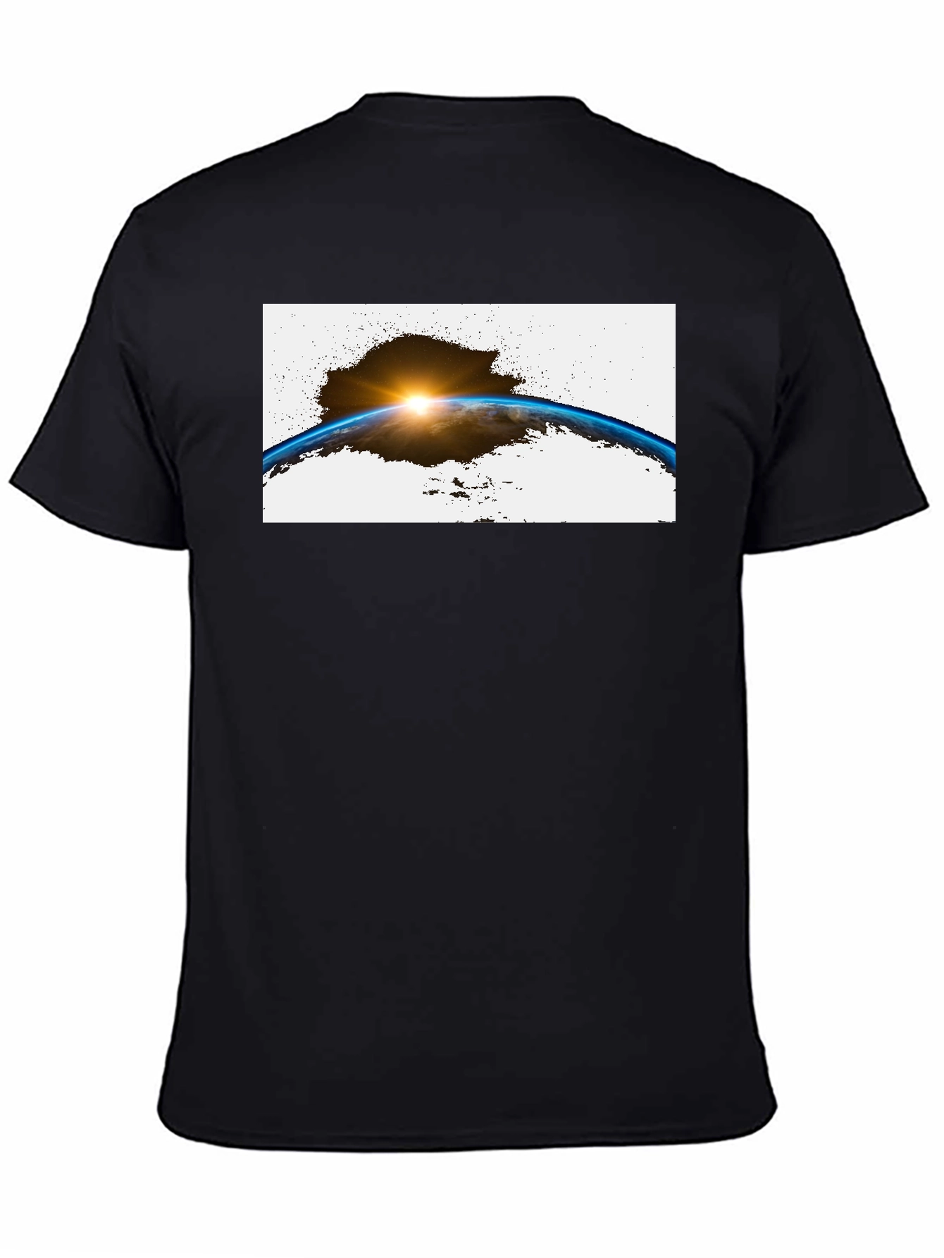 Earth Sunrise Graphic Black T-Shirt