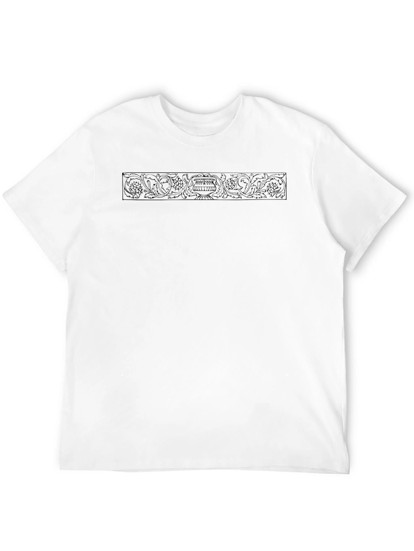 Elegant Black Floral Scrollwork Graphic Tee