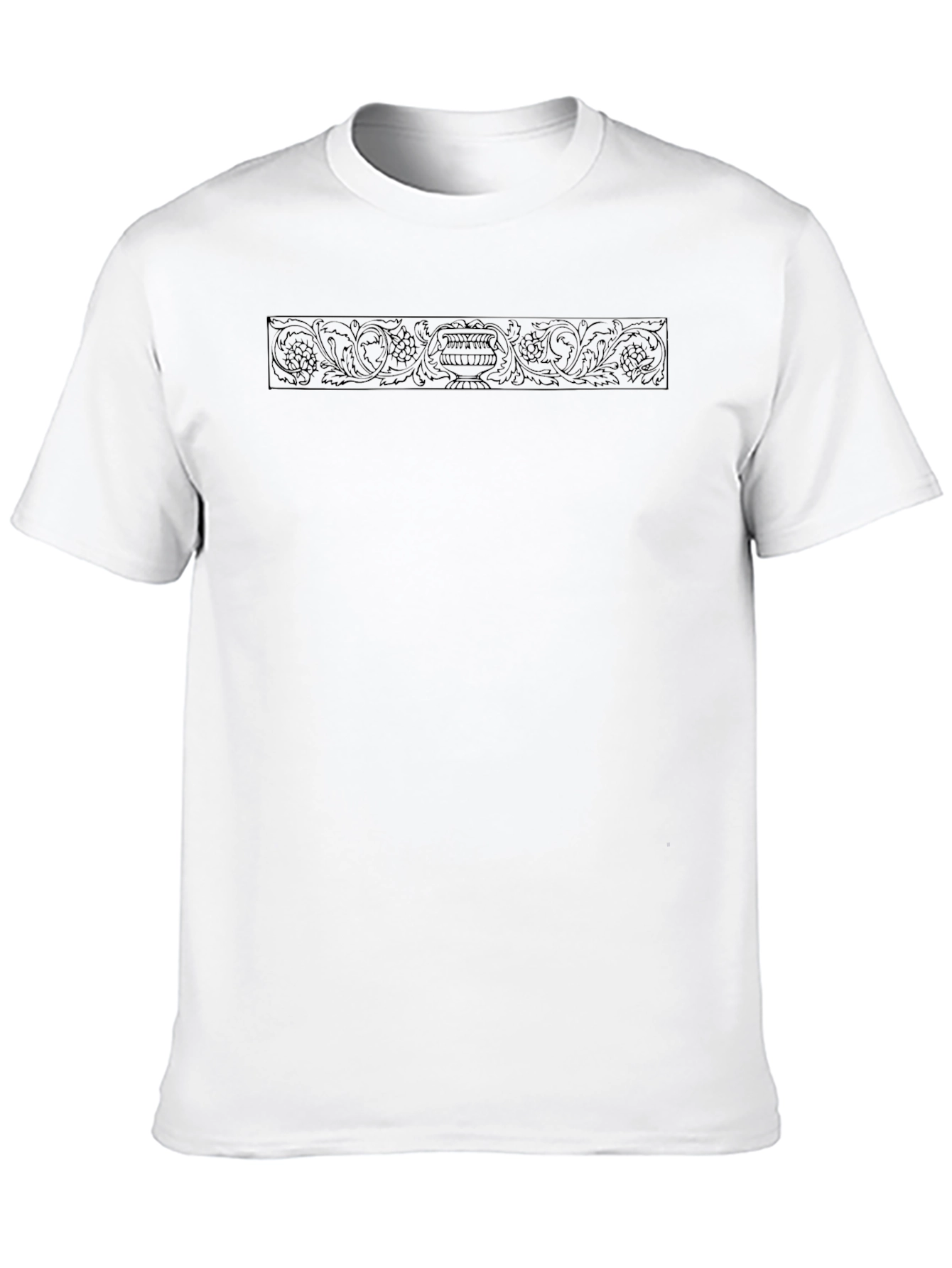 Elegant Black Floral Scrollwork Graphic Tee