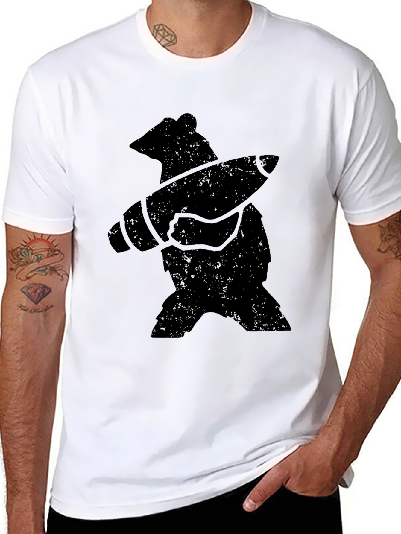 Bear Rocket T-Shirt - Cool Graphic Tee