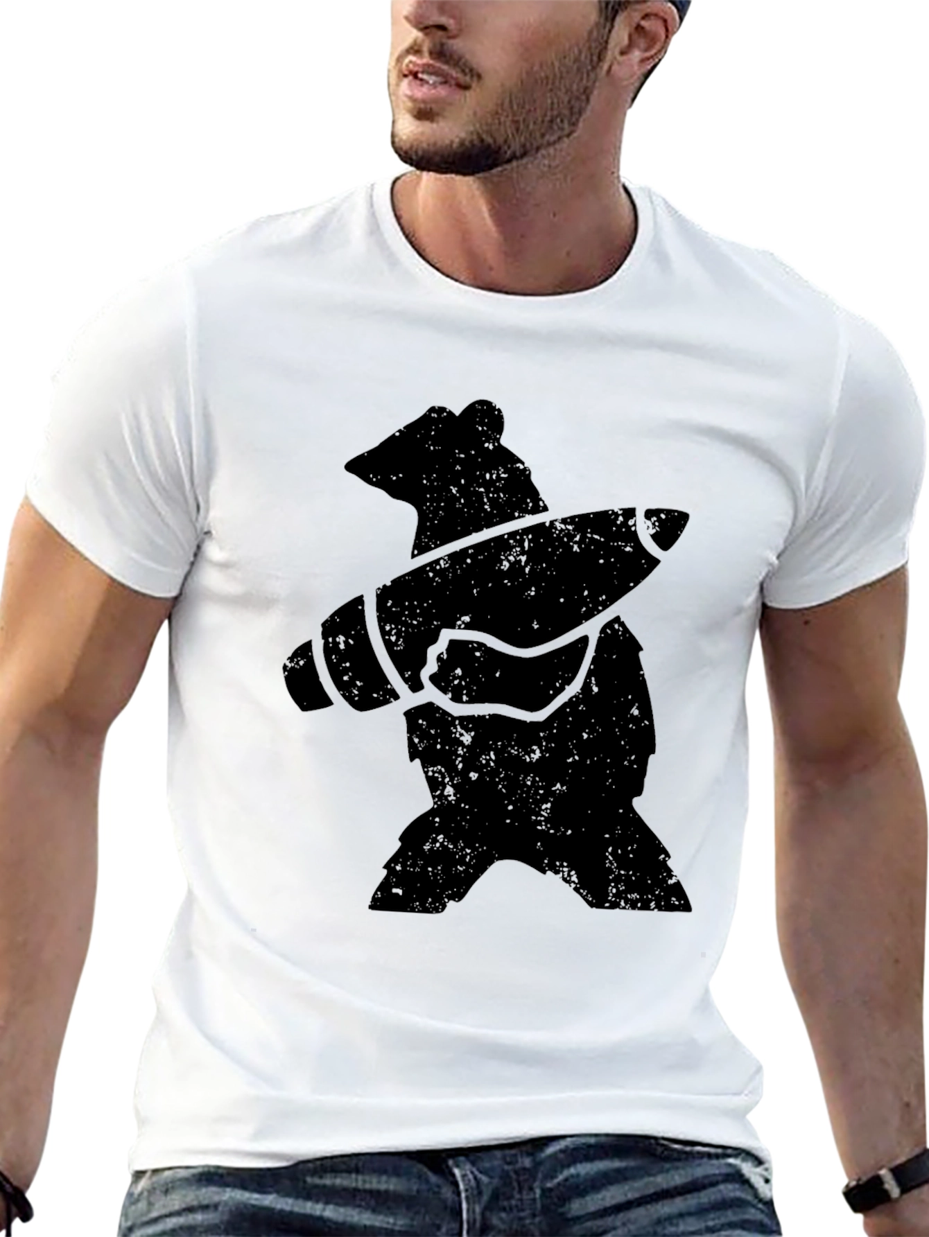 Bear Rocket T-Shirt - Cool Graphic Tee