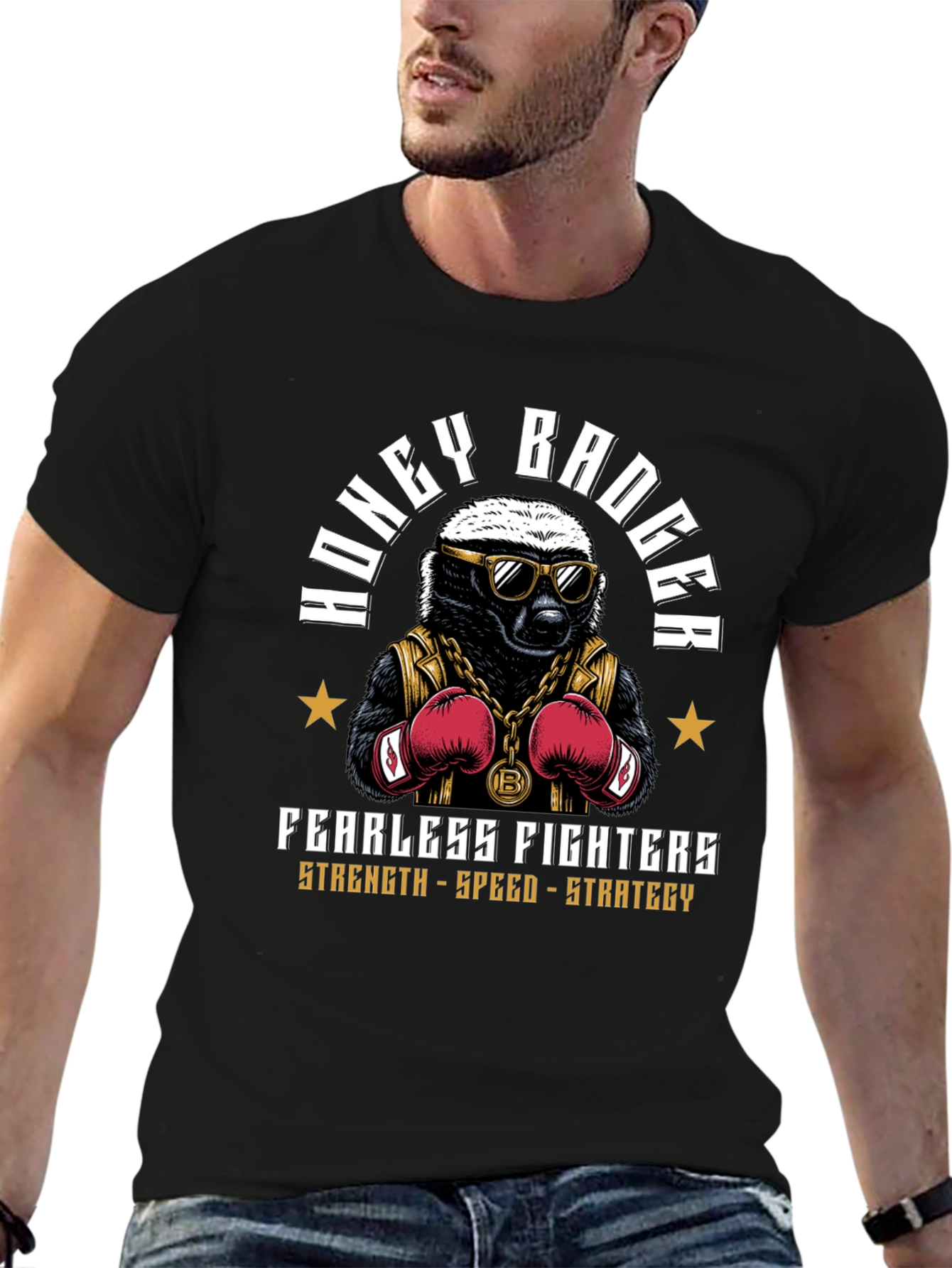 Honey Badger Boxing Graphic T-Shirt