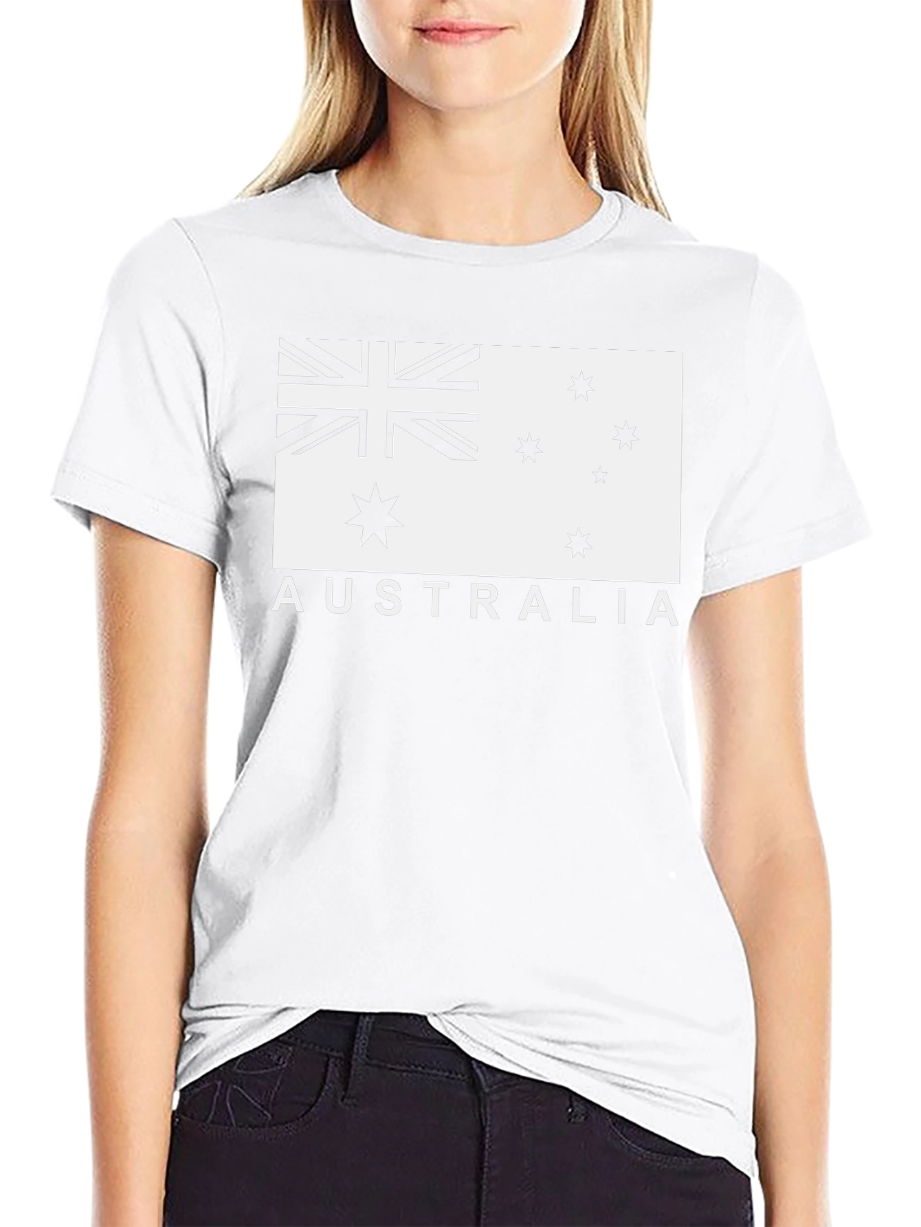Australia Flag Graphic Tee - Black Cotton T-Shirt
