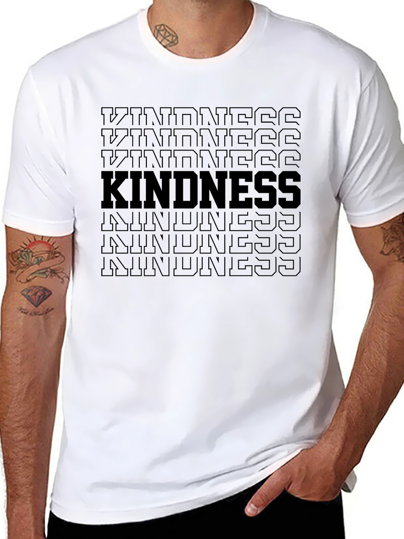 Kindness Graphic Tee - Black Cotton Comfort