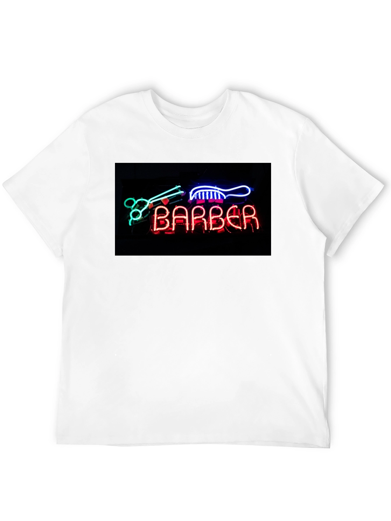 Barber Shop Neon Sign Graphic Tee