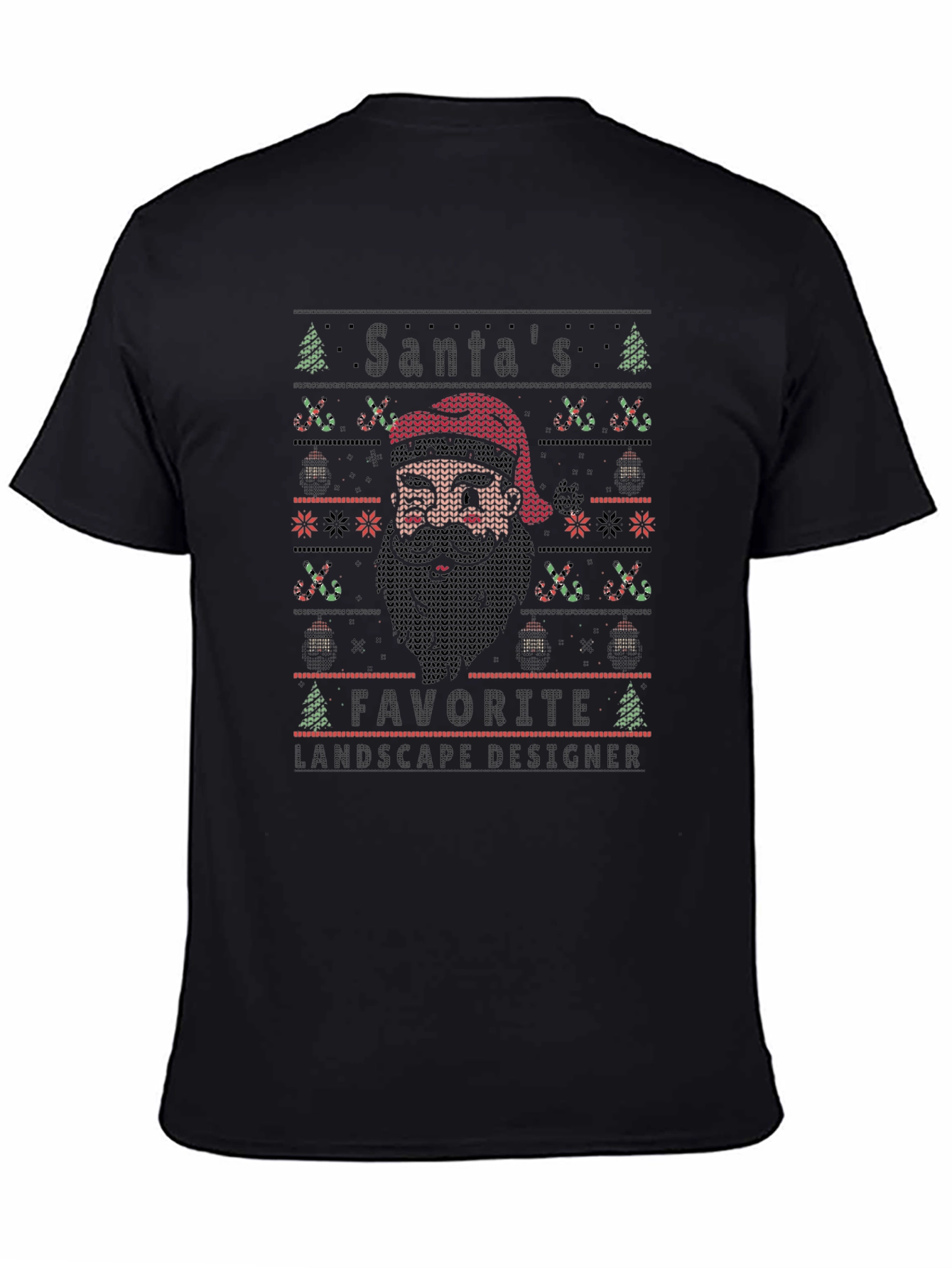 Santas Favorite Landscape Designer Black T-Shirt
