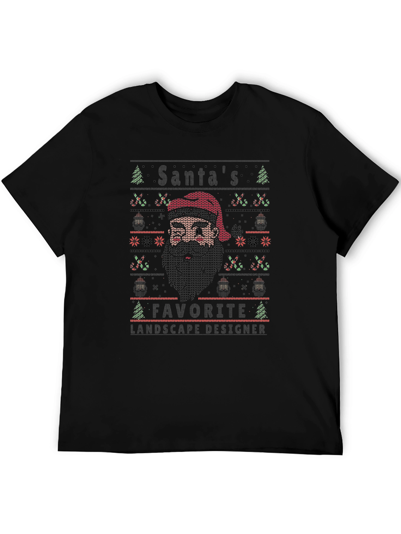 Santas Favorite Landscape Designer Black T-Shirt