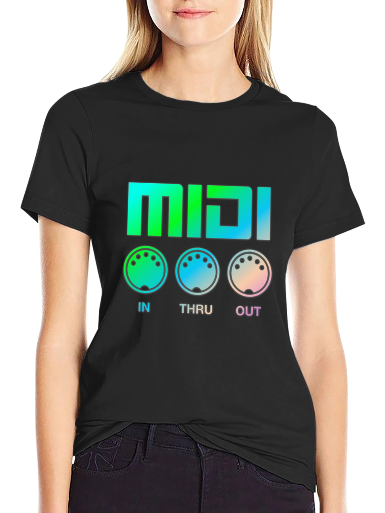 MIDI In Thru Out T-Shirt - Musician Gift