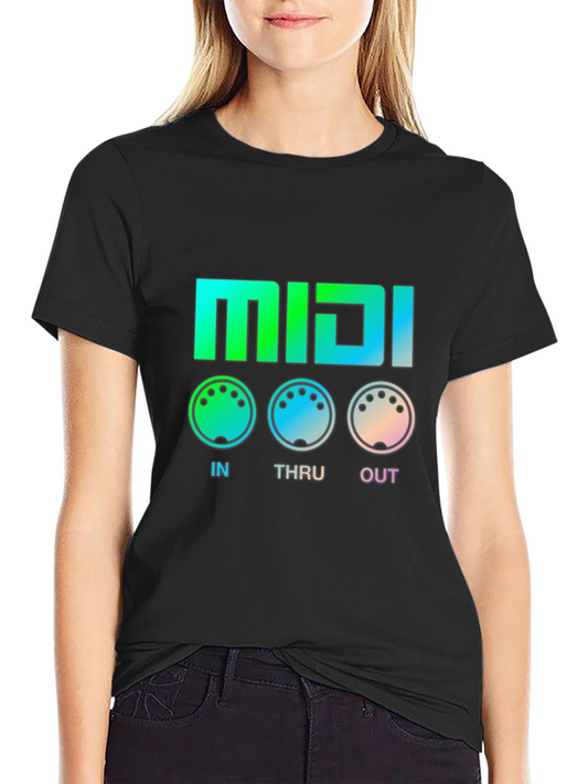 MIDI In Thru Out T-Shirt - Musician Gift