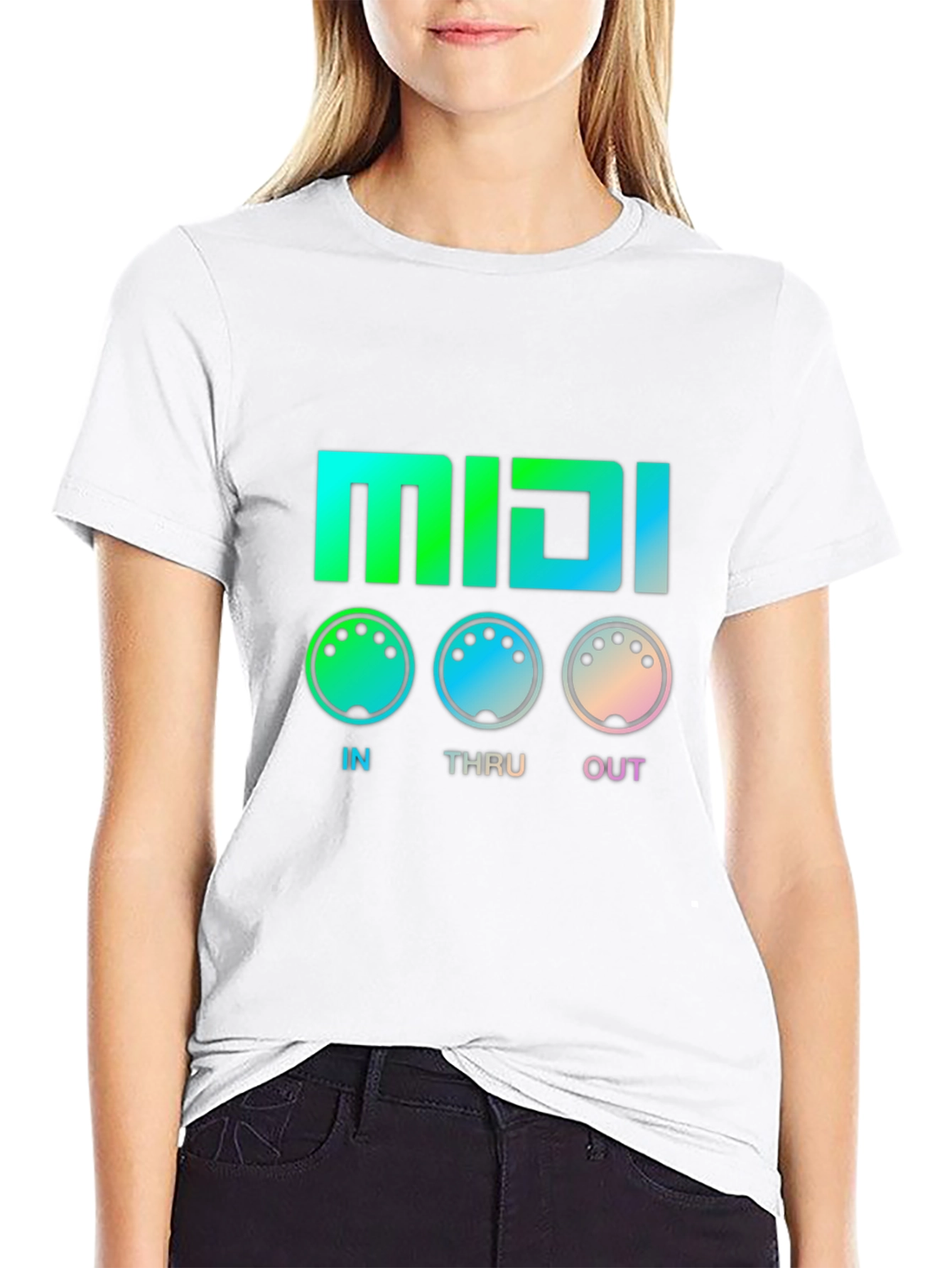 MIDI In Thru Out T-Shirt - Musician Gift