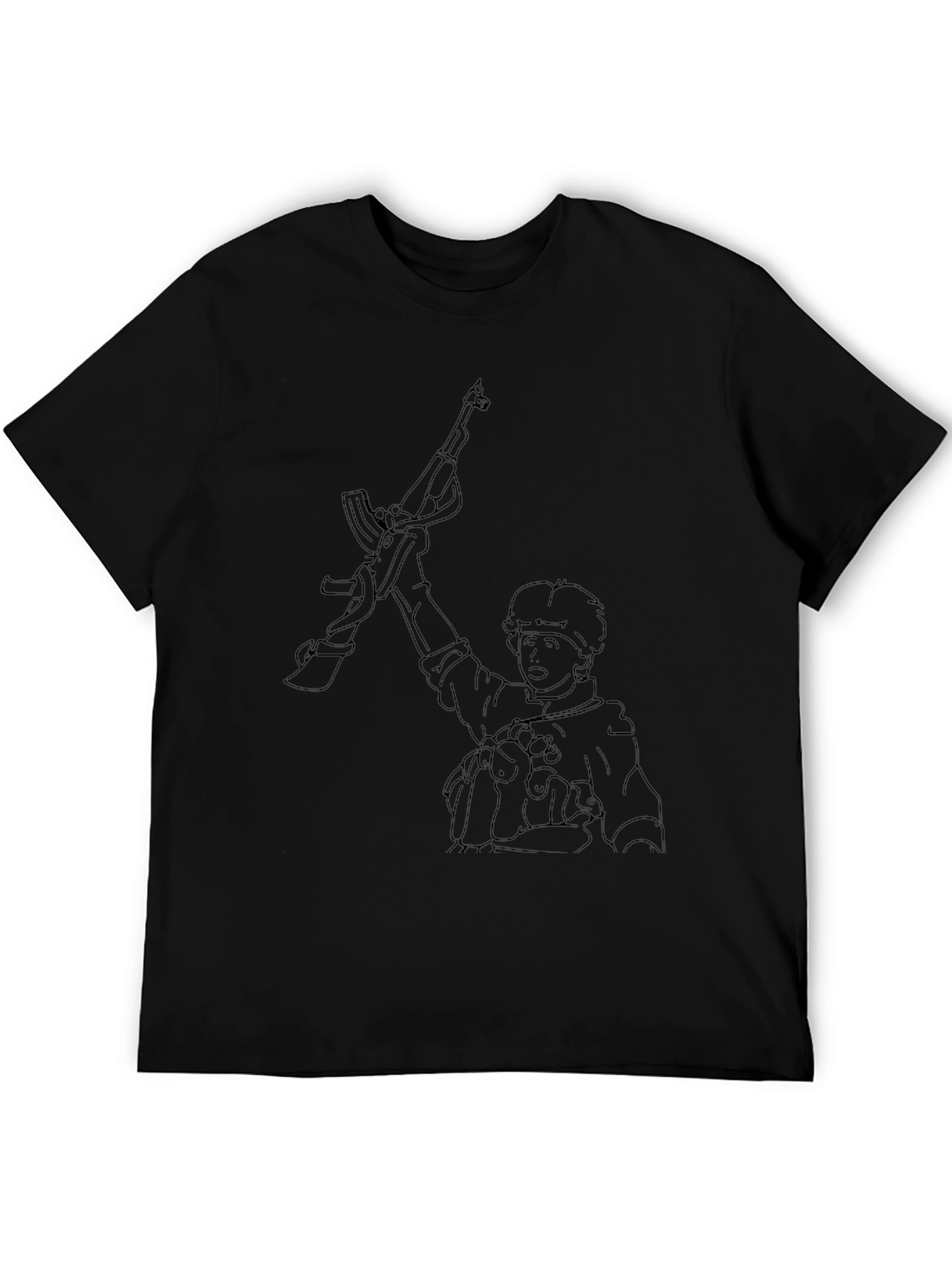 Graphic Tee - Animated Figure with Rifle