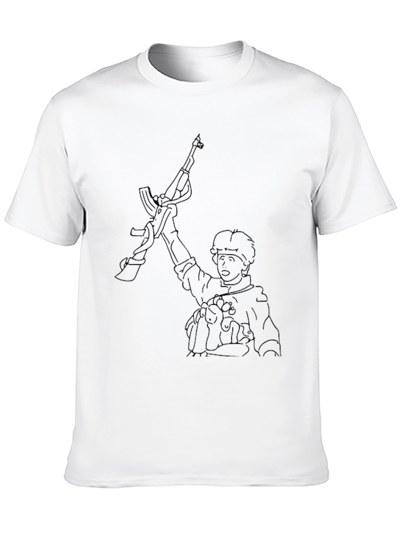 Graphic Tee - Animated Figure with Rifle