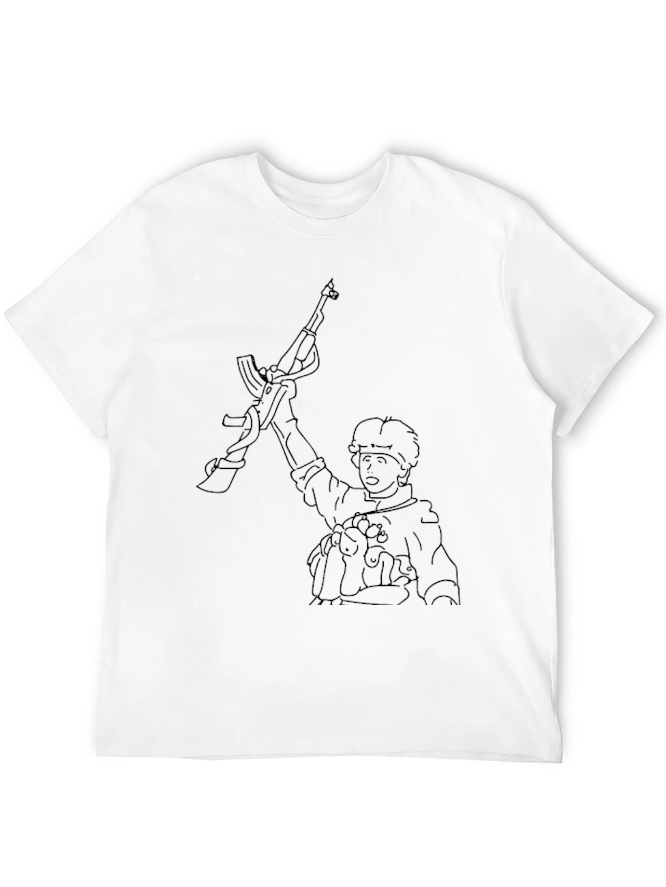 Graphic Tee - Animated Figure with Rifle