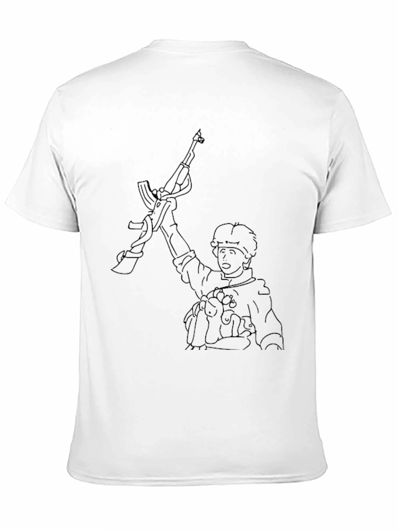 Graphic Tee - Animated Figure with Rifle
